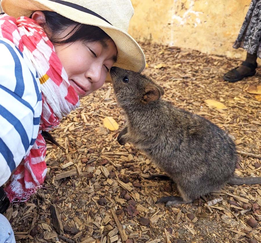 大地に這って撮影を試みると、感涙のファンサ再び（実は帽子を調べにきただけでした）。こちらから触るのは厳禁。