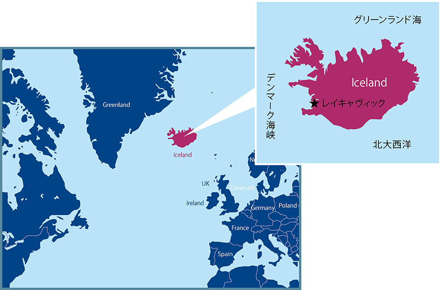 <p>国名：アイスランド共和国（Republic of Iceland）<br />
面積：10万3000㎢<br />
人口：37万人（2021年時点）<br />
首都：レイキャヴィク<br />
通貨：1クローナ＝約1.08円（2023年時点）<br />
宗教：人口の約70％がアイスランド国教会<br />
言語：アイスランド語</p>
