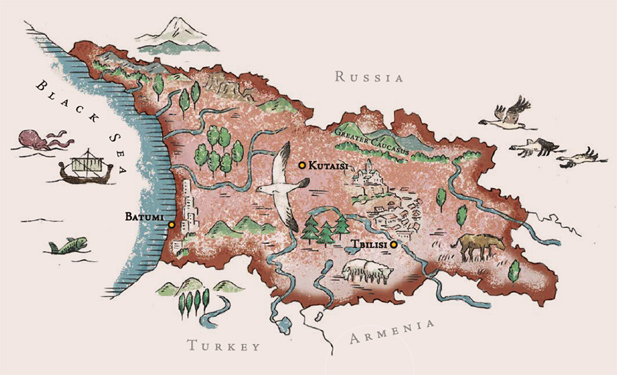 <p>名称：ジョージア（Georgia）<br />
面積：6万9,700km²（日本の約5分の1）<br />
人口：370万人<br />
首都：トビリシ<br />
元首：サロメ・ズラビシヴィリ大統領</p>
