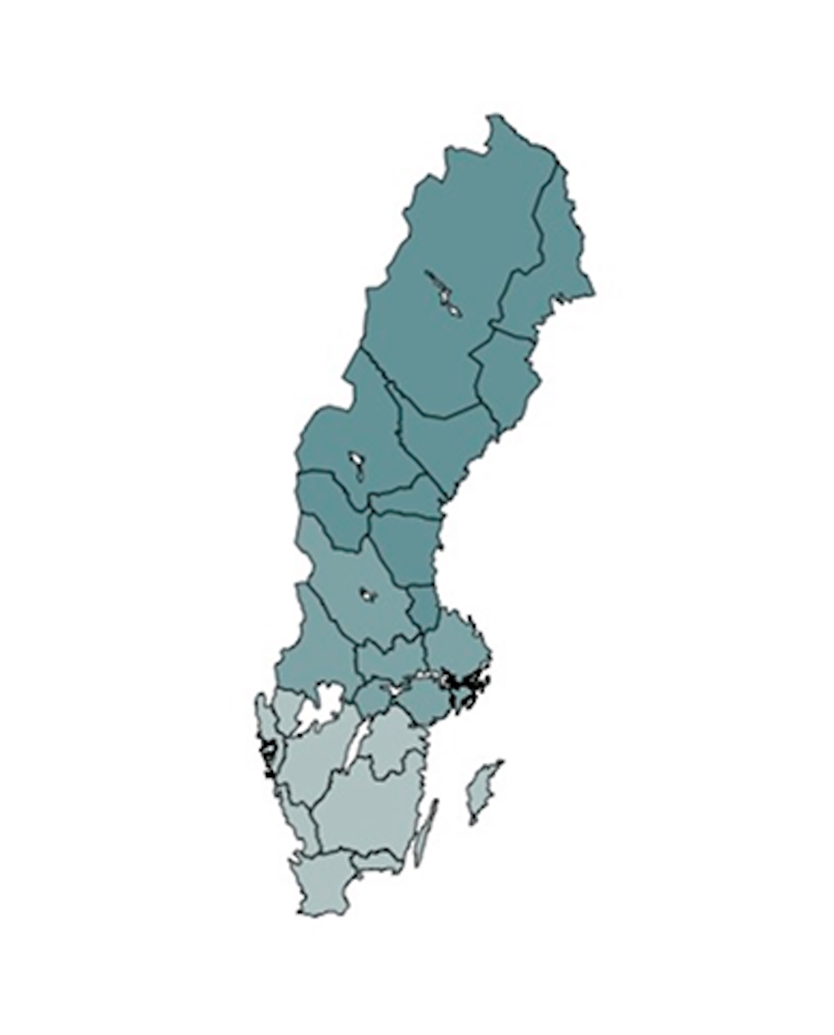 都道府県にあたる「ランスティング」、市区町村にあたる「コミューン」の行政区分とは別に、「ランドスカープ」という伝統的な地域区分がある。日本の「武蔵」「相模」といった旧国名のようなもので、ラップランド地方、ダーラナ地方など「地方」と訳されることが多い。天気予報やガイドブックなどで日常的に使われている。
